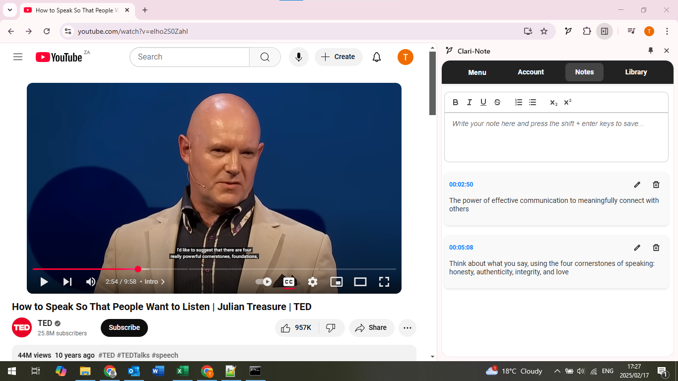 Taking-a-note-on-a-YouTube-video
